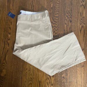 Lands End Mid Rise Straight Leg khaki cropped pants 18W NEW